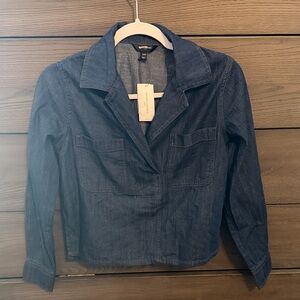 NWT Banana Republic Dark Blue Jean Shirt XXS